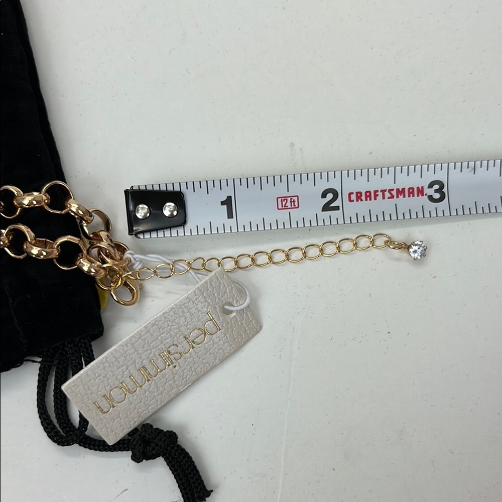 Persimmon Gold Heart Charm Necklace with rhinestones NWT! - Picture 6 of 10
